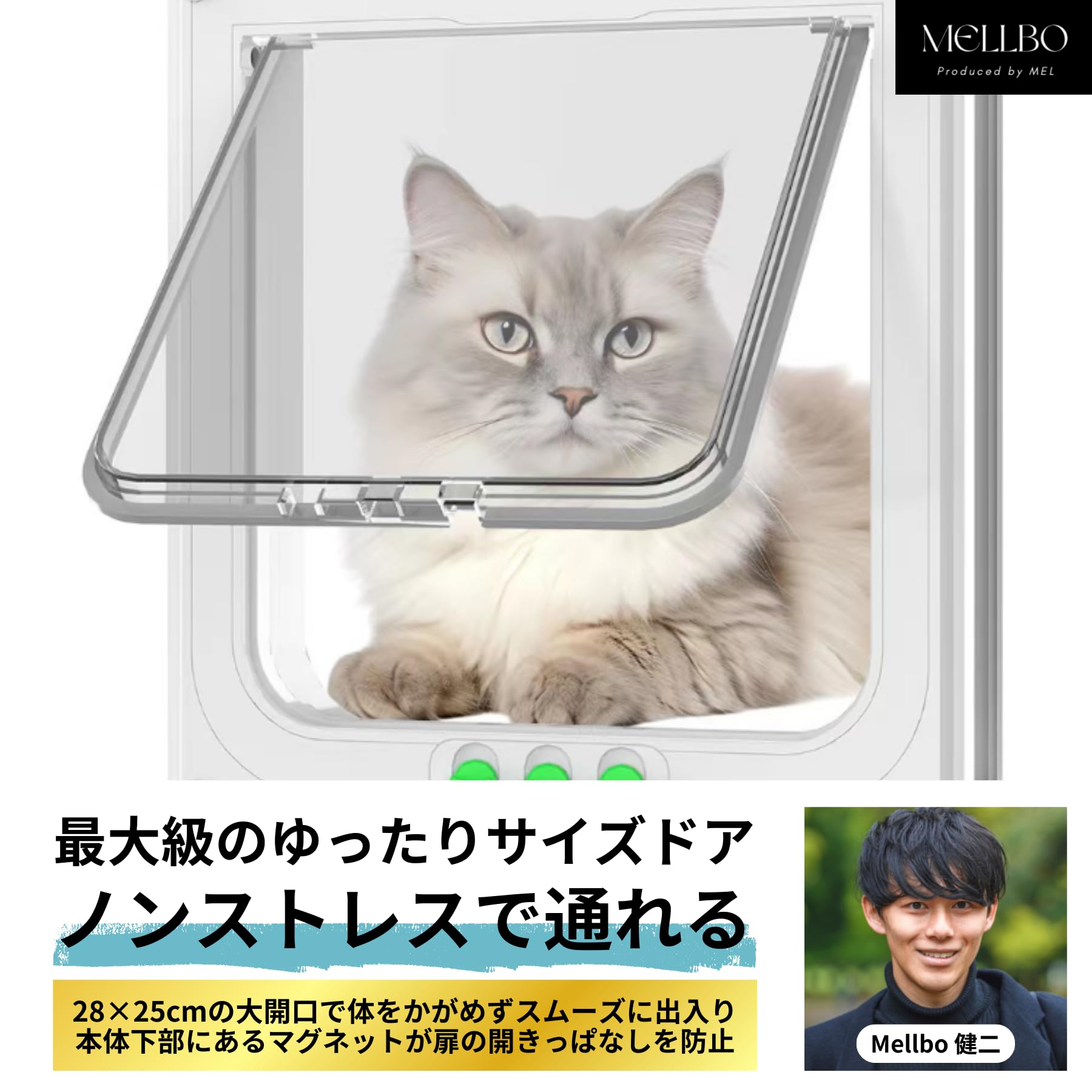 Amazon.co.jp: 【Mellbo】ペットドア XL 猫 犬 ペット 出入り口 ドア